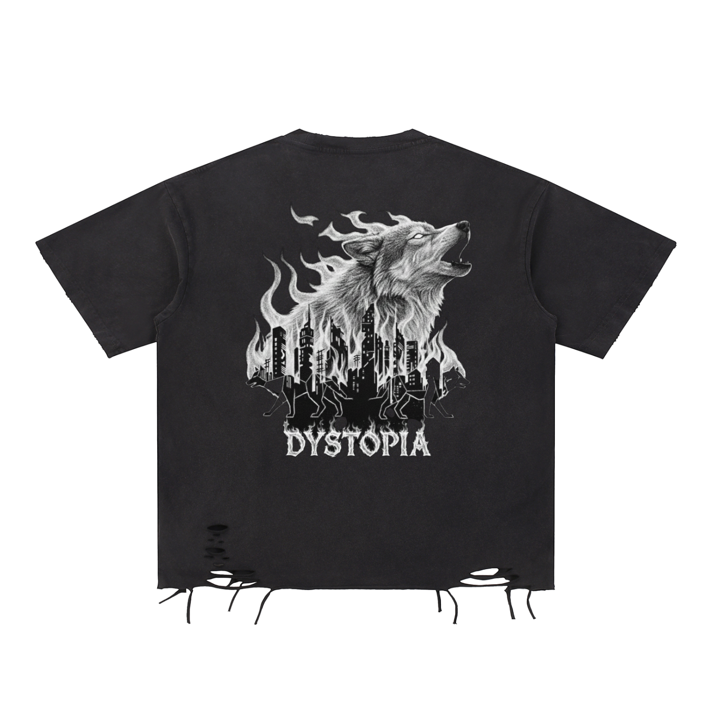 Snow Washed Raw-Hem T-Shirt