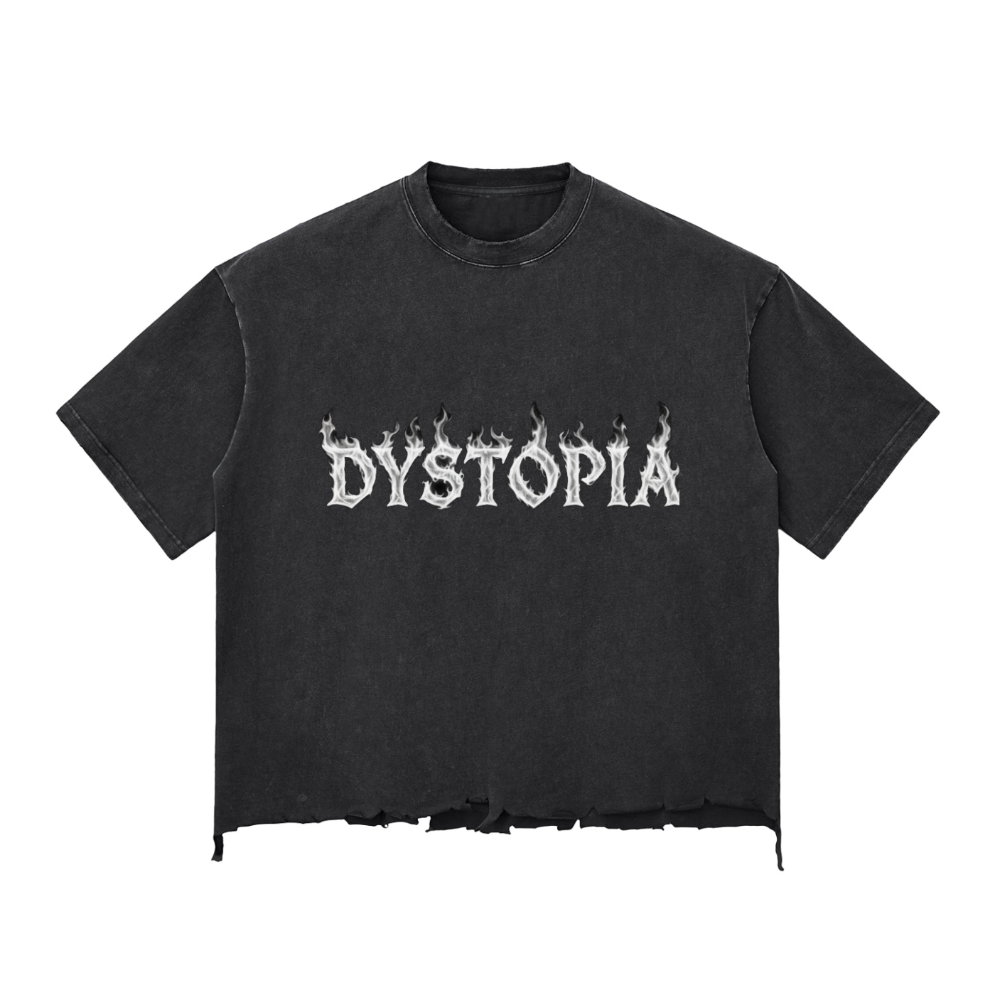 Snow Wash Raw-Hem Boxy T-shirt