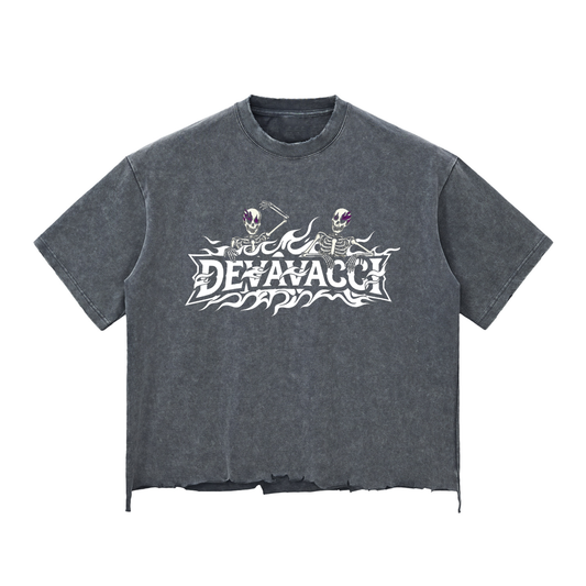 Snow Wash Raw-Hem Boxy T-shirt