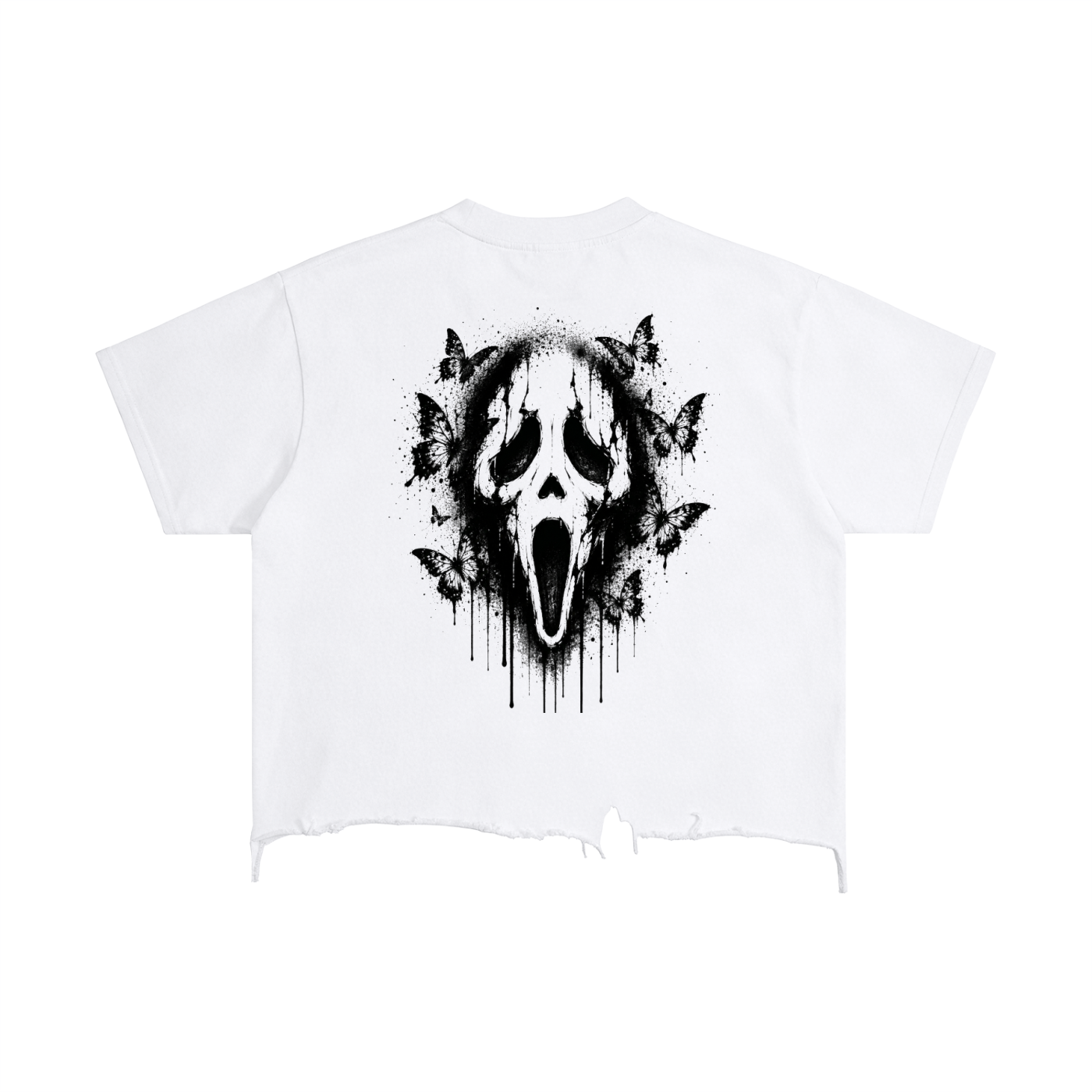 Vintage Wash Boxy Distressed Hem T-Shirt ghostface killing