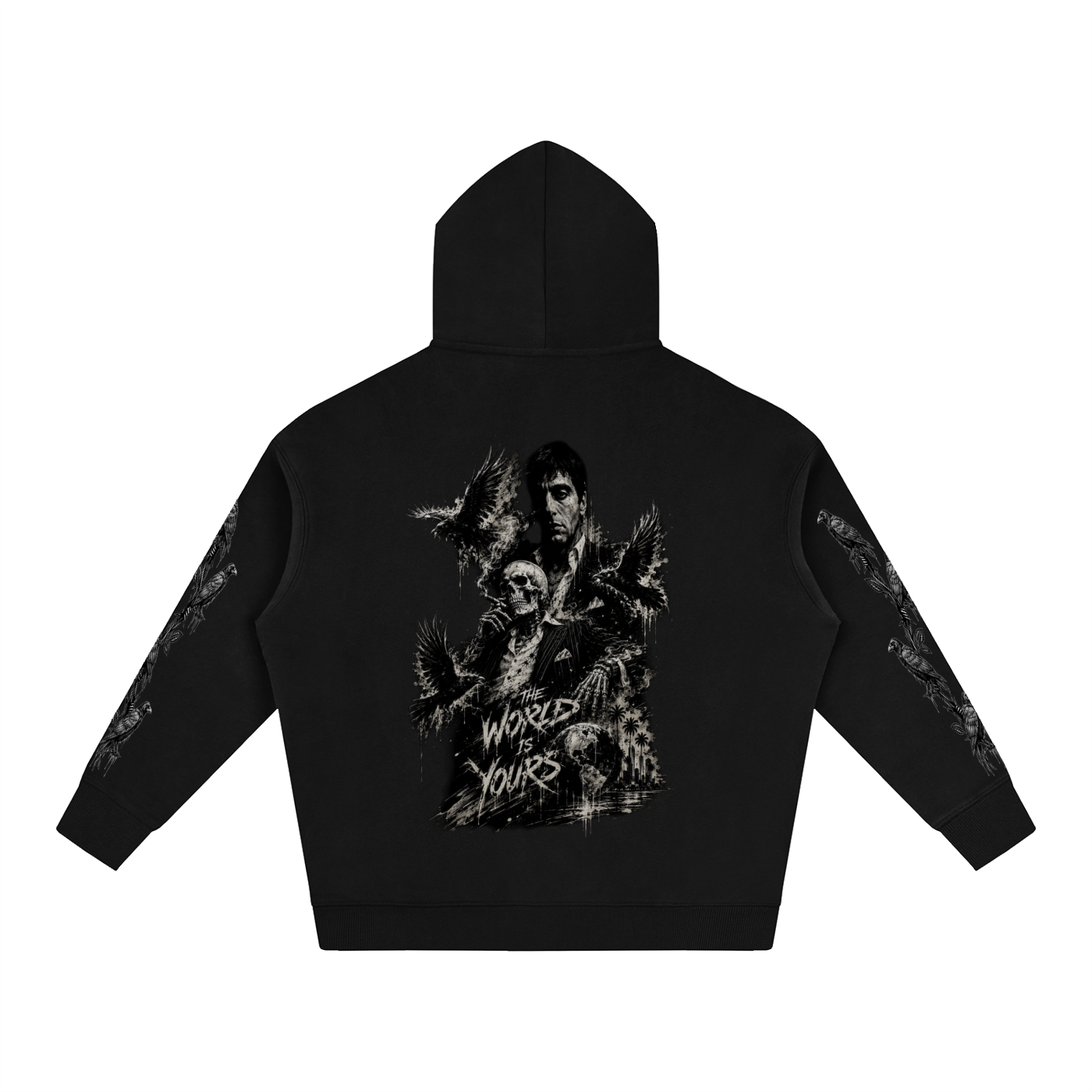Oversize Fleeced Hoodie the world is yours